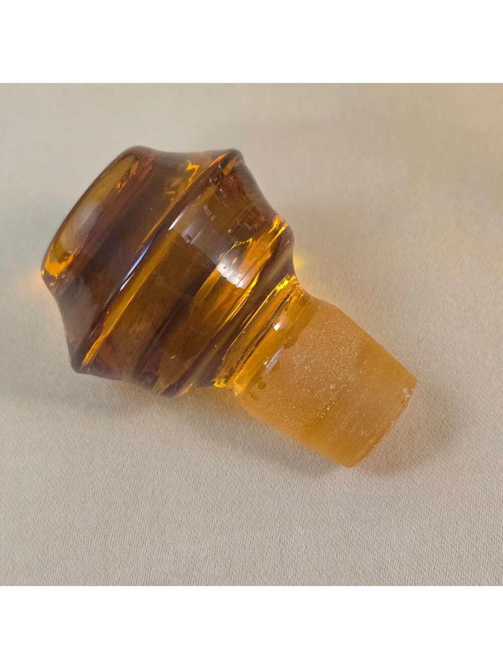 Antique Art Deco Bohemian Amber Glass Liqueur Decanter Topaz Eldor Glass 1920s